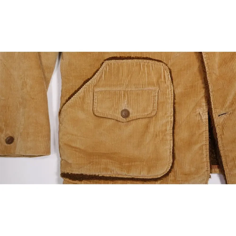 Silton California Vintage 70s Brown Corduroy Sherpa Shearling Rancher Coat Large